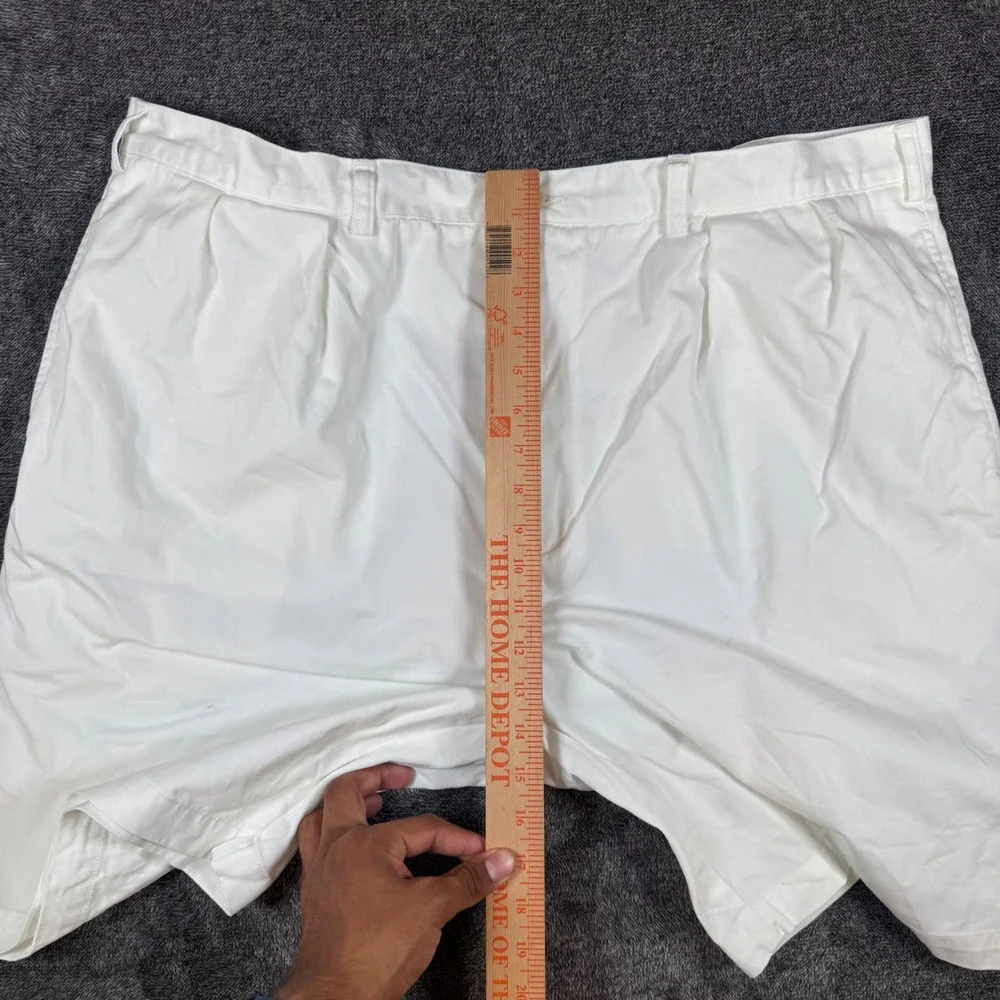 Polo Ralph Lauren Big Tyler Shorts Mens 44 White Pleated Cotton Chino Big & Tall